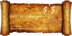 Gáli Zebulon névjegykártya